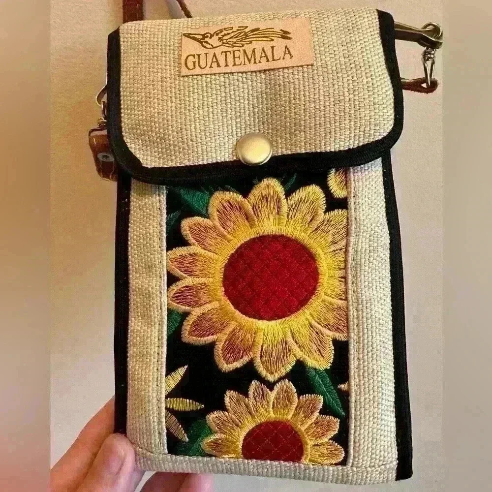 Guatemala Crossbody Sunflower Mobile Purse - Picture 5 of 7